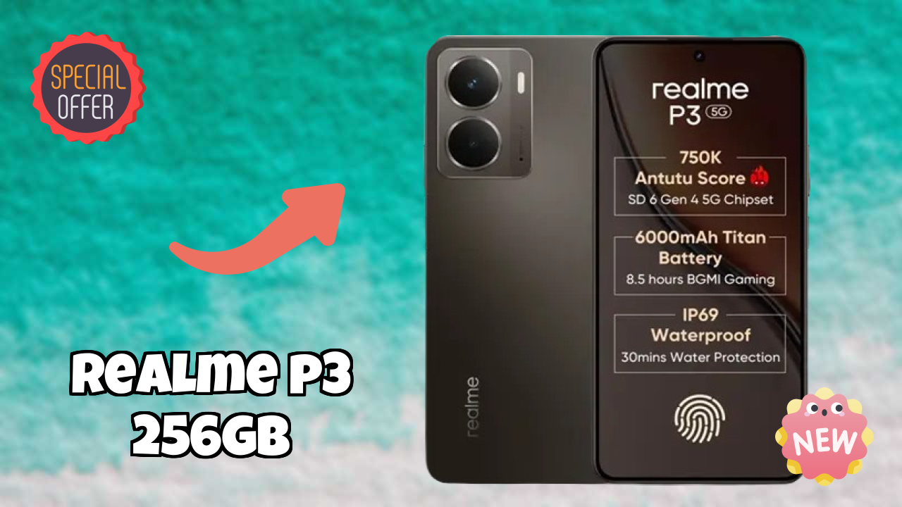 Realme P3 256GB Battery Life: 6000 MAh Charging Time